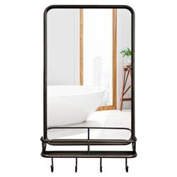 Picture of Total Tactic JV10299 Wall Bathroom Mirror with Shelf Hooks Sturdy Metal Frame for Bedroom Living Room