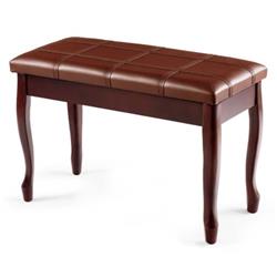 Picture of Total Tactic JV10319CF Solid Wood PU Leather Piano Bench with Storage&#44; Brown