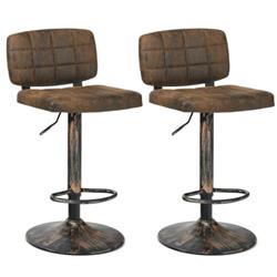 Picture of Total Tactic JV10345-2 Adjustable Bar Stool Swivel Bar Chair with Backrest - Set of 2