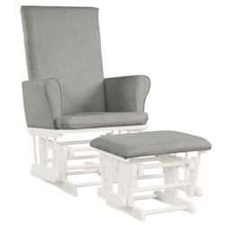 Picture of Total Tactic JV10395SL Baby Nursery Relax Rocker Rocking Chair Glider & Ottoman Set&#44; Gray