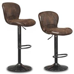Picture of Total Tactic JV10403-2 Adjustable Swivel Hot-Stamping Bar Stool with Backrest - Set of 2