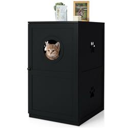 Picture of Total Tactic PV10001DK 2-Tier Litter Hidden Cat House with Anti-toppling Device&#44; Black