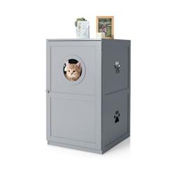 Picture of Total Tactic PV10001GR 2-Tier Litter Hidden Cat House with Anti-toppling Device, Gray