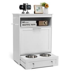 Picture of Total Tactic PV10010WH Pet Feeder Station with Stainless Steel Bowl, White