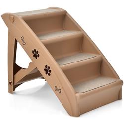 Picture of Total Tactic PW10029CF 4-Steps Folding Pet Stairs with Safe Side Rail&#44; Coffee