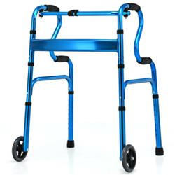 Picture of Total Tactic SP0602BL Aluminum Heavy-Duty Folding Wheeled Stand-Assist Walker&#44; Blue