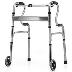 Picture of Total Tactic SP0602GR Aluminum Heavy-Duty Folding Wheeled Stand-Assist Walker&#44; Gray