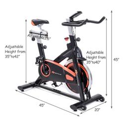 Picture of Total Tactic SP36126 Indoor Fixed Aerobic Fitness Exercise Bicycle with Flywheel & LCD Display