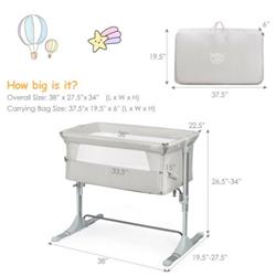 Picture of Total Tactic BB5339BE Travel Portable Baby Bed Side Sleeper Bassinet Crib with Carrying Bag&#44; Beige