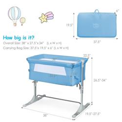 Picture of Total Tactic BB5339BL Travel Portable Baby Bed Side Sleeper Bassinet Crib with Carrying Bag&#44; Blue