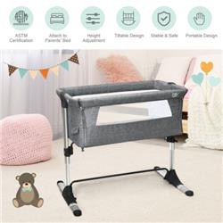 Picture of Total Tactic BB5339GR Travel Portable Baby Bed Side Sleeper Bassinet Crib with Carrying Bag&#44; Gray