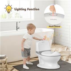 Picture of Total Tactic BB5522GR Kids Realistic Flushing Sound Lighting Potty Training Transition Toilet&#44; Gray