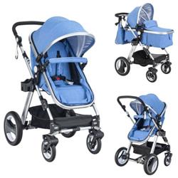 Picture of Total Tactic BB5543BL Folding Aluminum Baby Stroller Baby Jogger with Diaper Bag&#44; Blue