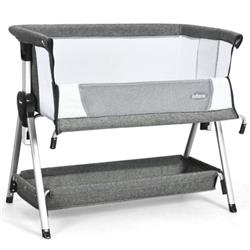 Picture of Total Tactic BB5544DG Adjustable Baby Bedside Crib with Large Storage&#44; Dark Gray
