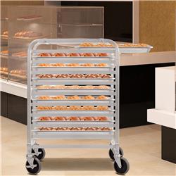 Picture of Total Tactic KC44420 10 Sheet Aluminum Bakery Rack Rolling Commercial Cookie Bun Pan&#44; Silver