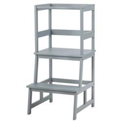 Picture of Total Tactic BB5577GR Kids Wooden Kitchen Step Stool with Safety Rail, Gray