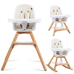 Picture of Total Tactic BB5581BE 3-in-1 Convertible Wooden Baby High Chair&#44; Beige
