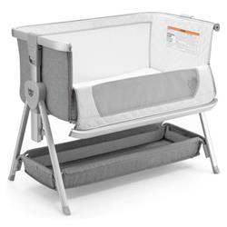 Picture of Total Tactic BB5629GR Baby Bed Side Crib Portable Adjustable Infant Travel Sleeper Bassinet&#44; Gray