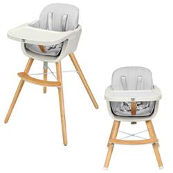 Picture of Total Tactic BB5634GR 3-in-1 Convertible Wooden High Chair with Cushion&#44; Gray