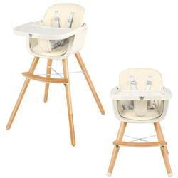 Picture of Total Tactic BB5634WH 3-in-1 Convertible Wooden High Chair with Cushion&#44; Beige