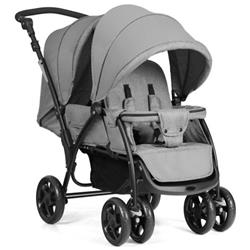 Picture of Total Tactic BB5638GR Foldable Lightweight Front Back Seats Double Baby Stroller&#44; Gray