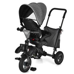 Picture of Total Tactic BB5660GR 7 in 1 Baby Folding Tricycle Stroller with Rotatable Seat&#44; Gray