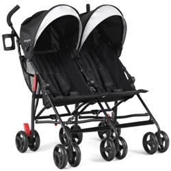 Picture of Total Tactic BB5681BK Foldable Twin Size Baby Double Stroller Ultralight Umbrella Kids Stroller&#44; Black