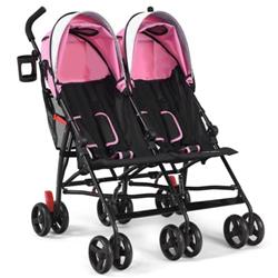 Picture of Total Tactic BB5681PI Foldable Twin Size Baby Double Stroller Ultralight Umbrella Kids Stroller&#44; Pink
