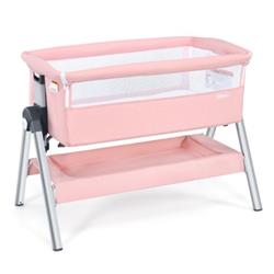 Picture of Total Tactic BB5682PI Portable Baby Bedside Sleeper with Adjustable Heights & Angle&#44; Pink