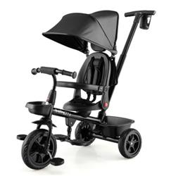 Picture of Total Tactic BC10026BK 4-in-1 Reversible Toddler Tricycle with Height Adjustable Push Handle&#44; Black