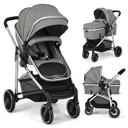 Picture of Total Tactic BC10046US-GR 43 x 24 x 35 in. 2 in 1 Convertible Baby Stroller with Reversible Seat&#44; Gray