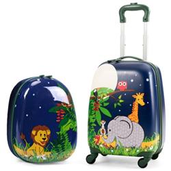 BG51214 12 & 16 in. Kids Carry on Suitcase Rolling Backpack School Luggage Set- 2 Piece