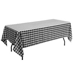 Picture of Total Tactic HT1060BK 60 x 126 in. Rectangular Polyester Party Tablecloth, Black - 10 Piece