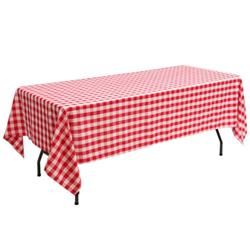 Picture of Total Tactic HT1060RE 60 x 126 in. Rectangular Polyester Party Tablecloth, Red - 10 Piece