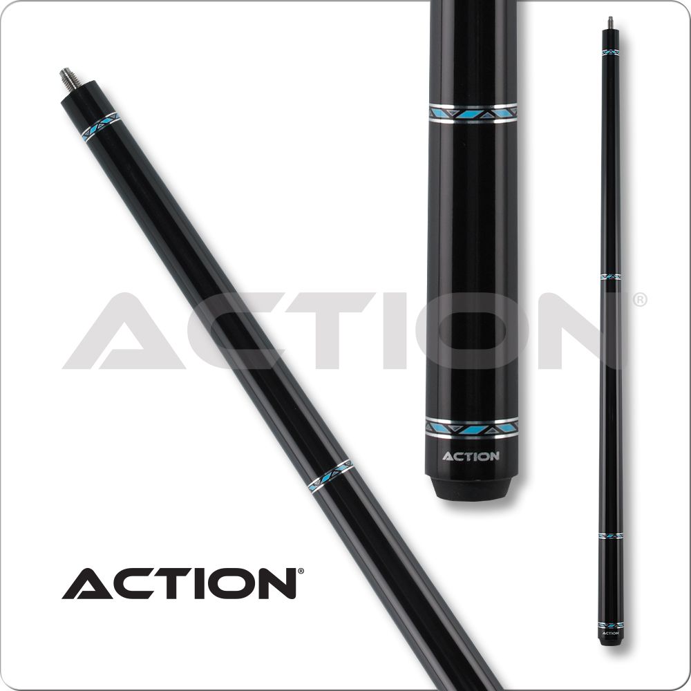International VAL26-18 18 oz Action Value Rings Cue, Black with Blue & Silver