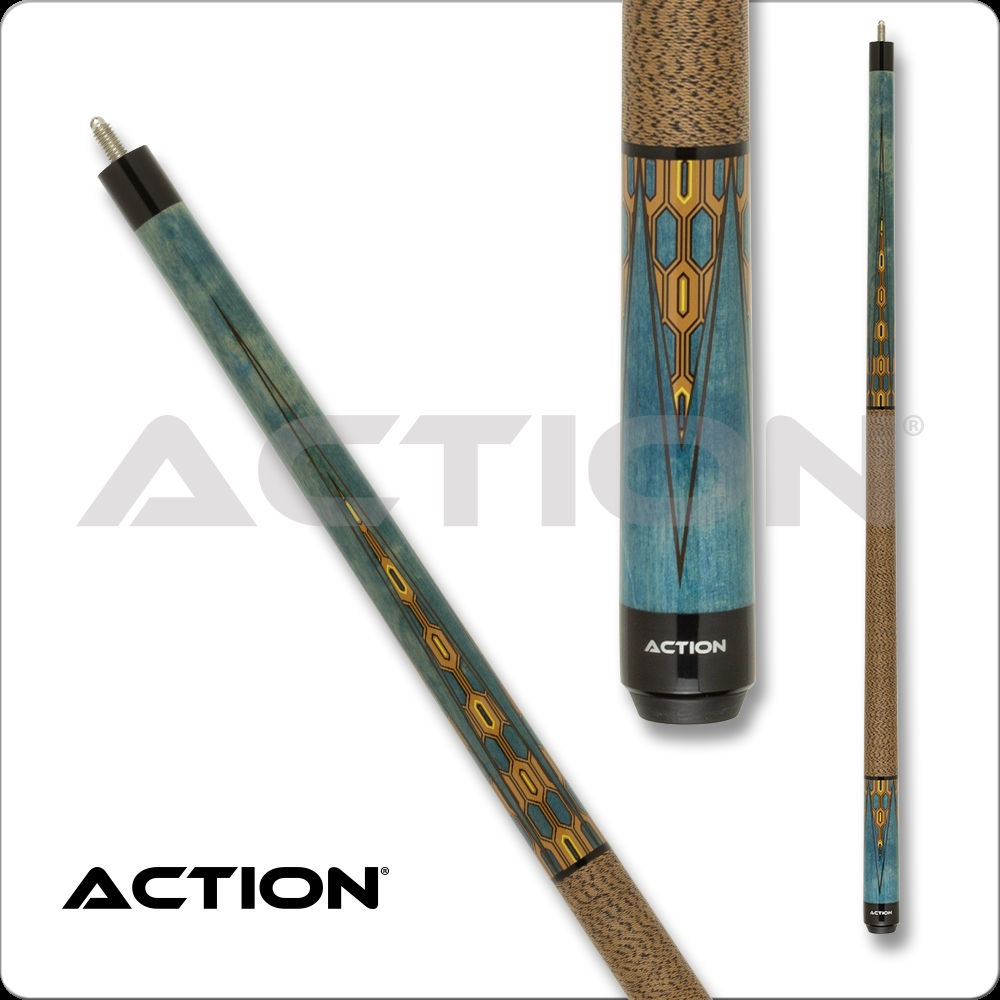 International IMP69-21 21 oz Action Impact Cue, Blue Stain with Gold