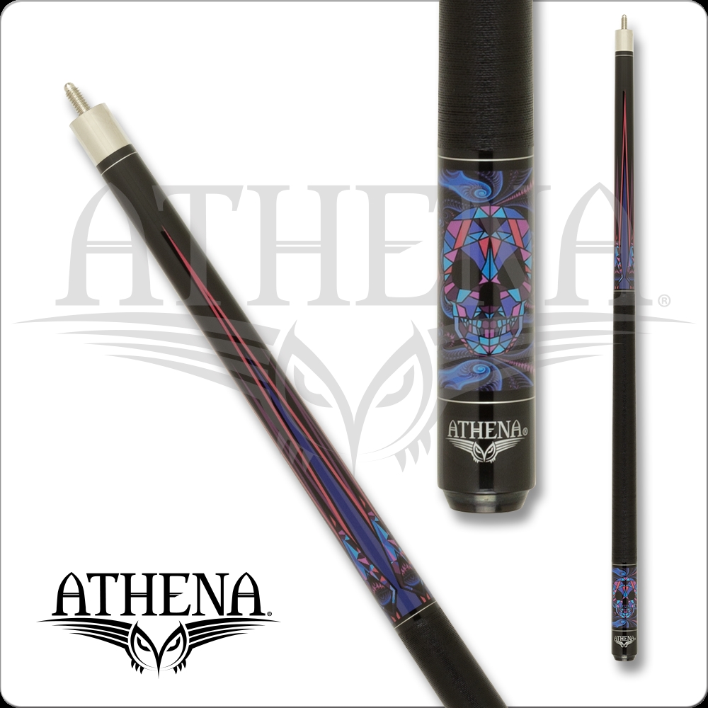 International ATH55-21 21 oz Athena Skull Kaleidoscope Cue, Blue