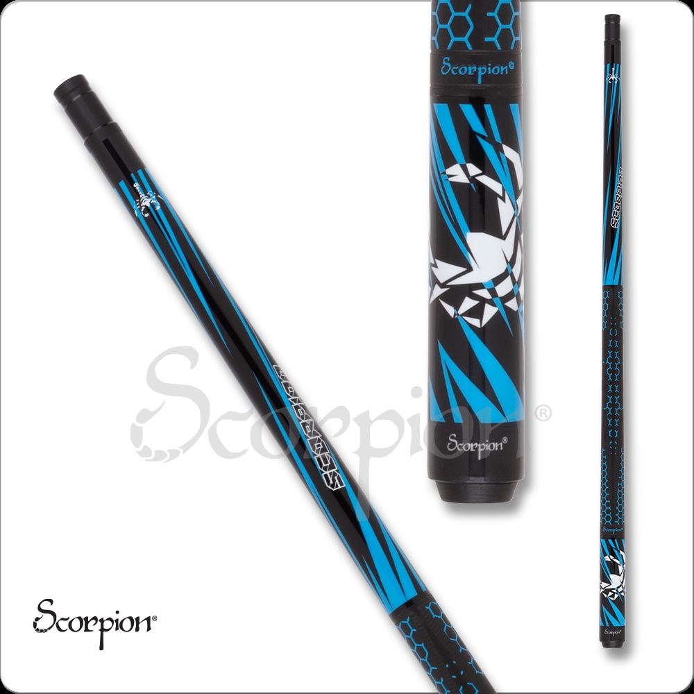 International SW30-19 19 oz Scorpion Geo Tec Wrap Cue, Blue