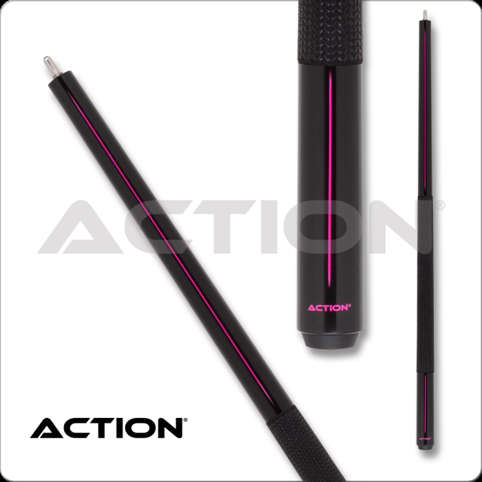 International ABK10 25 oz Action Stripe Break Cue, Black & Pink