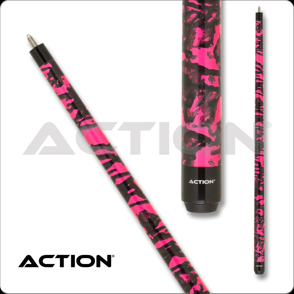 International VAL40-21 21 oz Action Value Cue, Black with Pink Metallic Splatter Paint