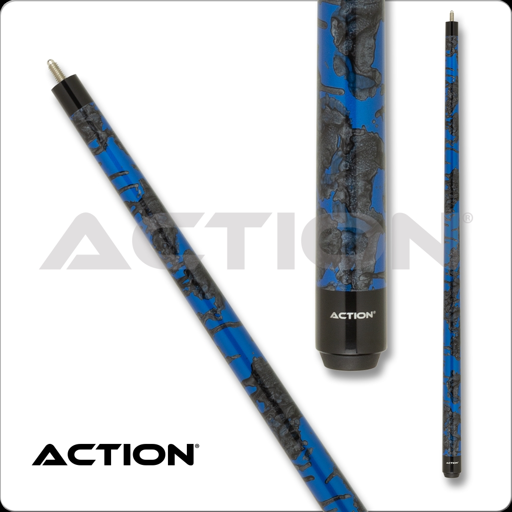 International VAL41-19 19 oz Action Value Cue, Black with Blue Metallic Splatter Paint