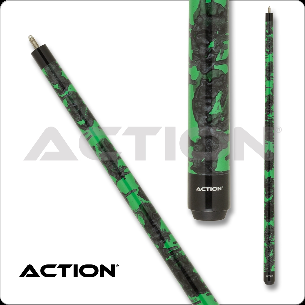 International VAL42-20 20 oz Action Value Cue, Black with Green Metallic Splatter Paint