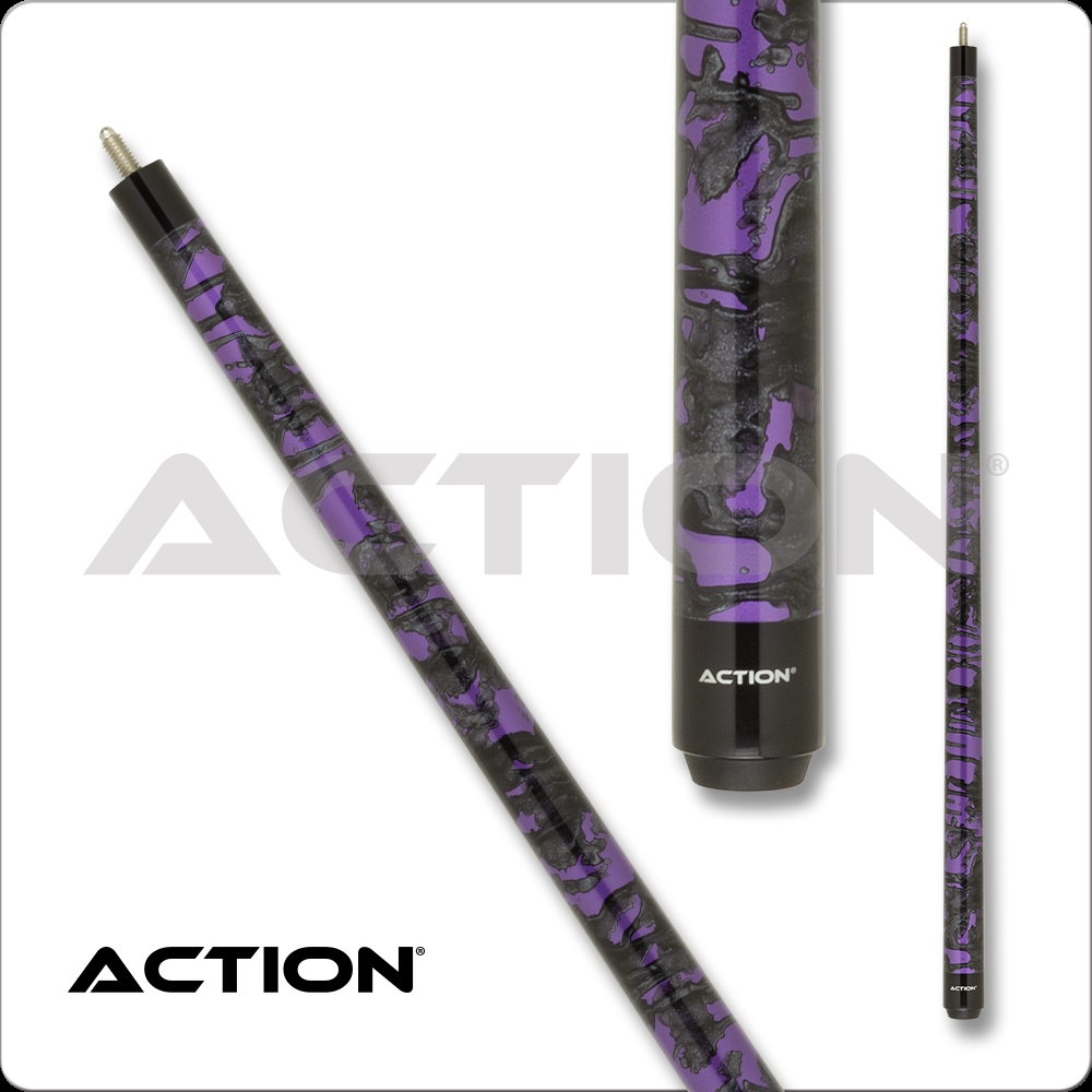 International VAL43-20 20 oz Action Value Cue, Black with Purple Metallic Splatter Paint