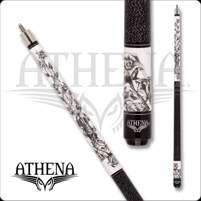 International ATH64 17 17 oz Athena Sword & Roses Design Cue, White
