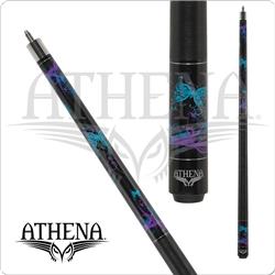 ATH44 21.0 21 oz Athena Teal & Purple Butterflies Pool Cue