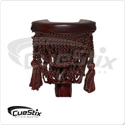 Set of 6 Burgundy Fringe Leather Pockets