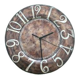 Picture of Eangee Home Design m1500 Brown Decor Wall Clock with White Letters