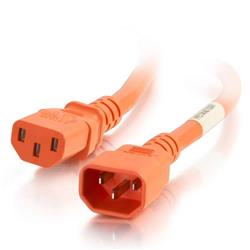 Picture of C2G 17560 8 ft. 14AWG Power Cord - IEC320C14 to IEC320C13 - Orange