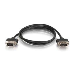 6 ft. Serial RS232 DB9 Null Modem Cable with Low Profile Connectors M-M - In-Wall CMG-Rated - Black