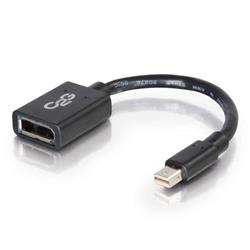 6 in. Mini DisplayPort Male to DisplayPort Female Adapter Converter, Black